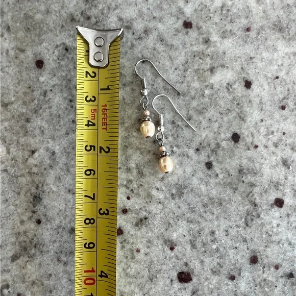 HP! 🎉💕 Tuckernuck Sterling Silver Faux Pearl Earrings - Picture 3 of 3